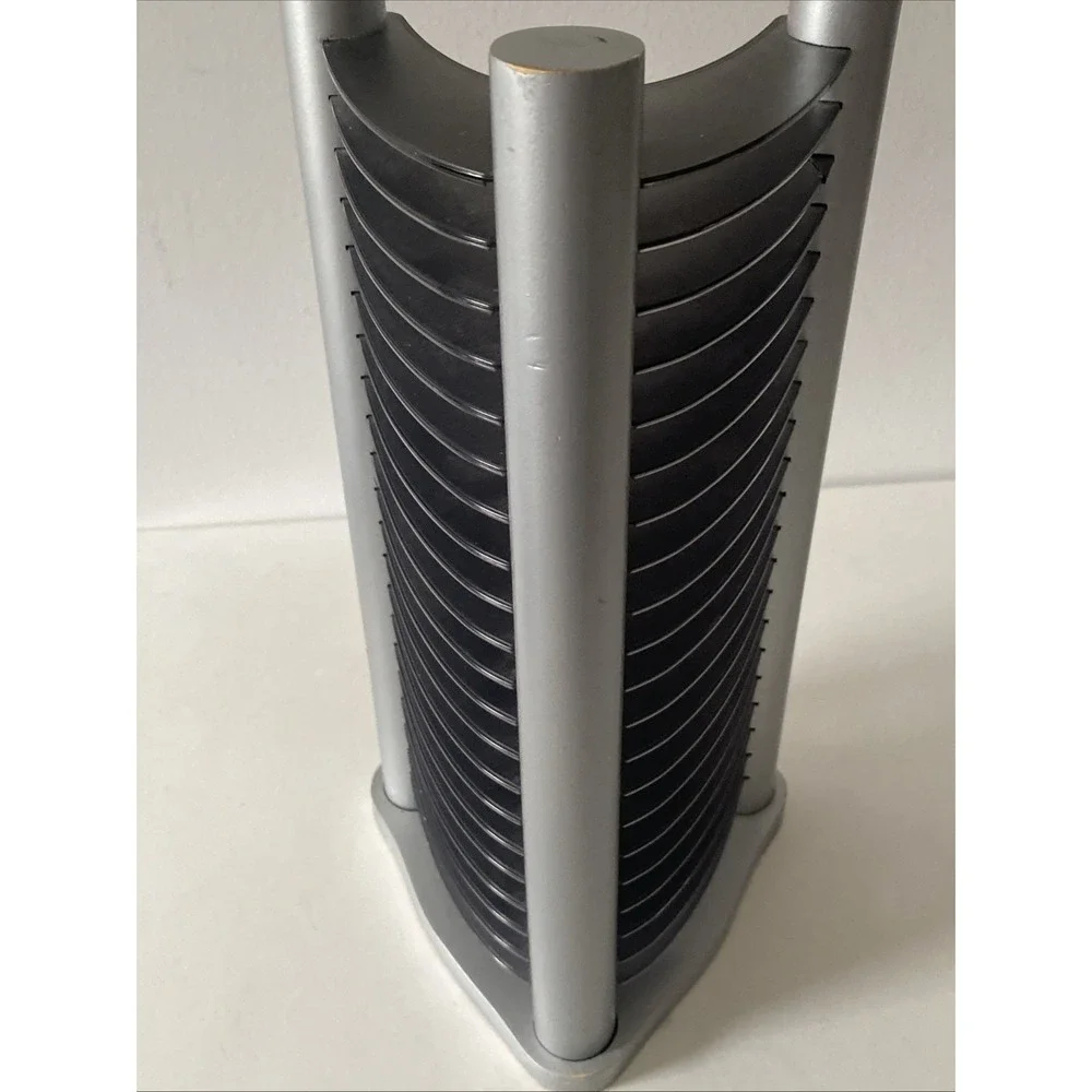 Vintage Y2K - 20 CD Stackable Tower Rack CD Holder Organizer Retro Gray